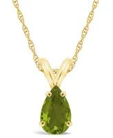 Peridot Pendant Necklace (1-1/3 ct.t.w) in 14K Yellow Gold