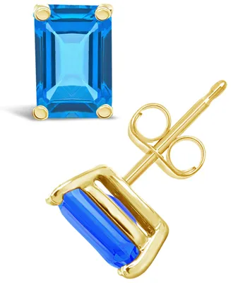 Blue Topaz (1-3/8 ct. t.w.) Stud Earrings 14K Yellow Gold or White