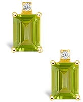 Peridot (1-3/8 ct. t.w.) and Diamond Accent Stud Earrings 14K White Gold or Yellow