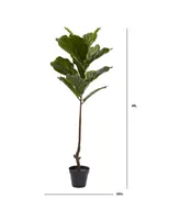 Nearly Natural 4' Fiddle Leaf Uv-Resistant Indoor/Outdoor Tree