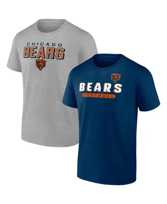 Men's Fanatics Navy and Heathered Gray Chicago Bears Parent T-shirt Combo Pack