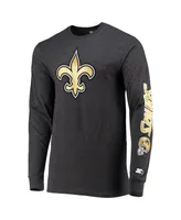 Men's Starter Heathered Charcoal New Orleans Saints Halftime Long Sleeve T-shirt