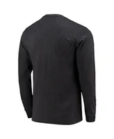 Men's Starter Heathered Black Carolina Panthers Halftime Long Sleeve T-shirt