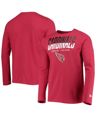 Men's New Era Cardinal Arizona Cardinals Combine Authentic Split Line Long Sleeve T-shirt