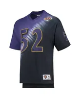 Men's Mitchell & Ness Ray Lewis Purple, Black Baltimore Ravens Retired Player Name and Number Diagonal Tie-Dye V-Neck T-shirt