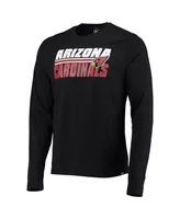 Men's '47 Black Arizona Cardinals Shadow Super Rival Long Sleeve T-shirt