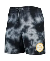 Men's New Era Black Pittsburgh Steelers Tie-Dye Shorts