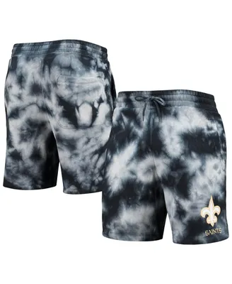 Men's New Era Black Orleans Saints Tie-Dye Shorts
