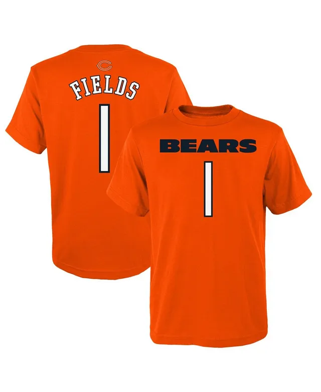 Youth Justin Fields Orange Chicago Bears Mainliner Name & Number T-Shirt