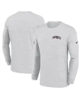 Men's Nike White New England Patriots Velocity Athletic Stack Performance Long Sleeve T-shirt