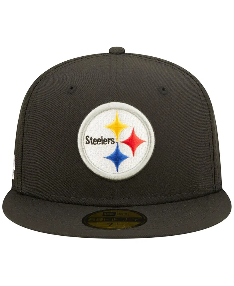 Men's New Era Black Pittsburgh Steelers Super Bowl Xl Pink Pop Sweat 59FIFTY Fitted Hat