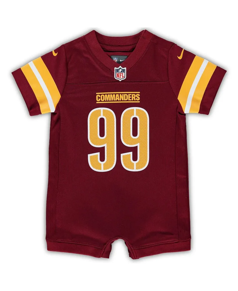 Newborn and Infant Boys Girls Nike Chase Young Burgundy Washington Commanders Game Romper Jersey