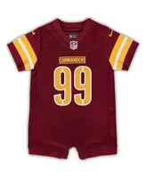 Newborn and Infant Boys Girls Nike Chase Young Burgundy Washington Commanders Game Romper Jersey