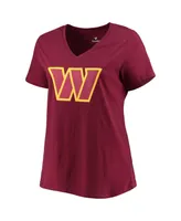 Women's Fanatics Terry McLaurin Burgundy Washington Commanders Plus Size Player Name and Number V-Neck T-shirt