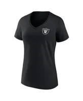 Women's Fanatics Black Las Vegas Raiders Plus Mother's Day #1 Mom V-Neck T-shirt