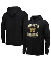 Men's Starter Black Washington Commanders Post-Season Full-Zip Hoodie