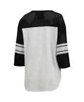 Women's G-iii 4Her by Carl Banks White, Black Washington Commanders First Team 3/4-Sleeve Mesh Top