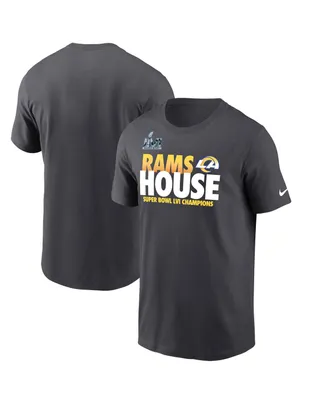 Men's Nike Anthracite Los Angeles Rams Super Bowl LVI Champions Roster  T-Shirt