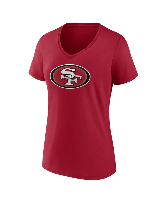 Women's Fanatics Branded Nick Bosa Scarlet San Francisco 49ers Plus Size Name & Number V-Neck T-Shirt