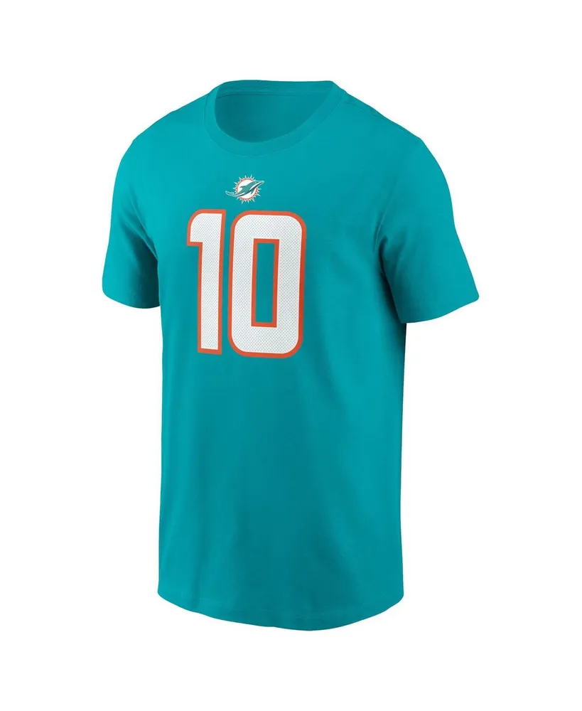 Men's Nike Tyreek Hill Aqua Miami Dolphins Player Name & Number T-shirt