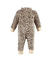 Hudson Baby Baby Girls Hudson Plush Jumpsuits, Red Rose Leopard