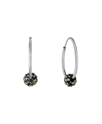 Giani Bernini Crystal Ball Small Hoop Earrings, 0.82", Created for Macy's