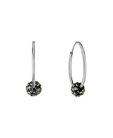 Giani Bernini Crystal Ball Small Hoop Earrings, 0.82", Created for Macy's