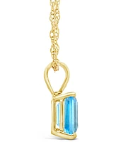 Blue Topaz (2 ct. t.w.) Pendant Necklace in 14K Yellow Gold