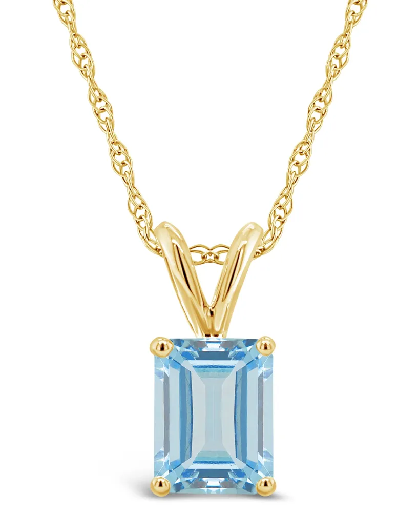 Aquamarine (1-3/8 ct. t.w.) Pendant Necklace in 14K Yellow Gold