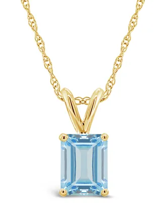 Aquamarine (1-3/8 ct. t.w.) Pendant Necklace in 14K Yellow Gold