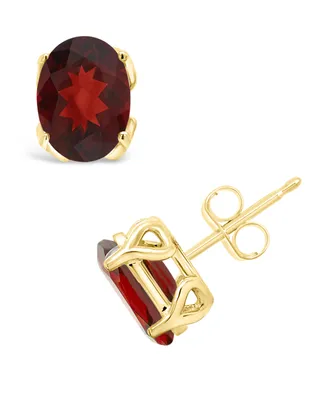 Macy's Garnet (3 ct. t.w.) Stud Earrings in 14K Gold