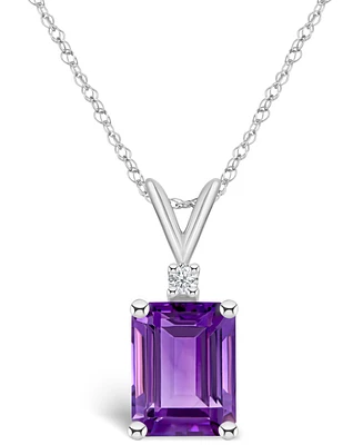 Amethyst (2-1/4 ct. t.w.) and Diamond Accent Pendant Necklace 14K White Gold or