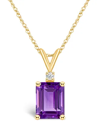Amethyst (2-1/4 ct. t.w.) and Diamond Accent Pendant Necklace 14K White Gold or