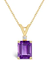 Amethyst (2-1/4 ct. t.w.) and Diamond Accent Pendant Necklace 14K White Gold or