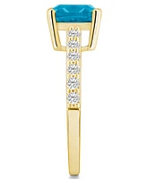 Macy's Blue Topaz (2-3/4 Ct. T.w.) and Diamond (1/3 Ring 14K Yellow Gold