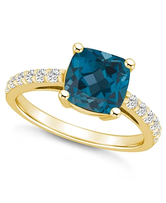 Macy's London Blue Topaz (2-3/4 Ct. T.w.) and Diamond (1/3 Ring 14K Yellow Gold