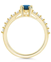 Macy's London Blue Topaz (1 Ct. T.w.) and Diamond (1/3 Ring 14K Yellow Gold