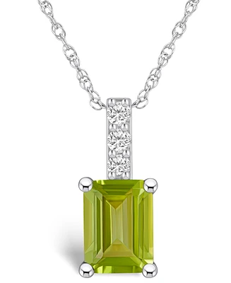 Macy's Peridot (1-3/4 Ct. T.w.) and Diamond Accent Pendant Necklace in 14K Gold