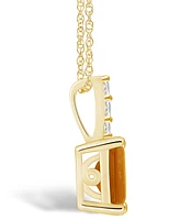 Macy's Citrine (1-5/8 Ct. T.w.) and Diamond Accent Pendant Necklace in 14K Yellow Gold
