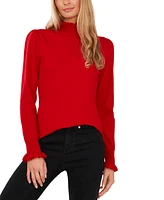 CeCe Women's Mock Neck Long Sleeve Sweater