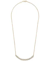 Wrapped in Love Diamond Swirl Curved Bar Statement Necklace (1 ct. t.w.) in 14k Gold, 15-1/4" + 2" extender, Created for Macy's