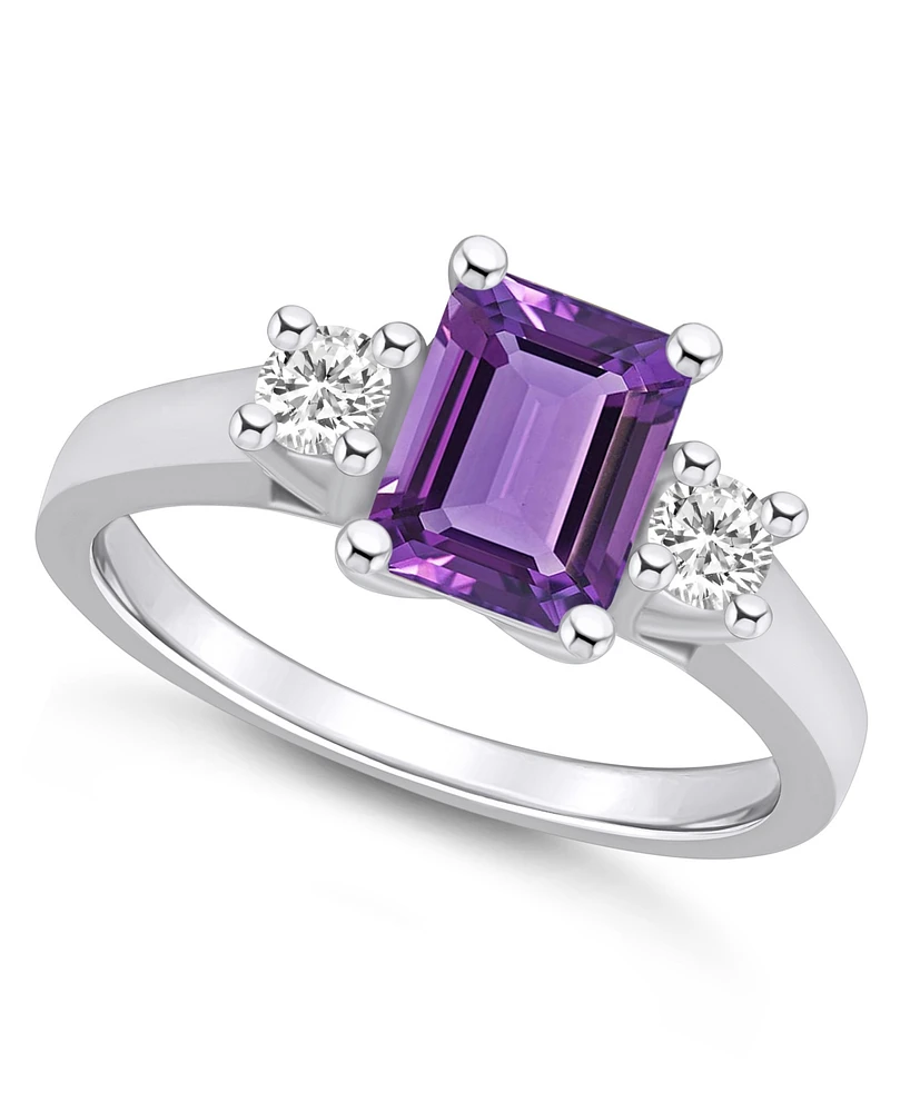 Macy's Amethyst and Diamond Ring (1-5/8 ct.t.w 1/4 ct.t.w) 14K Gold