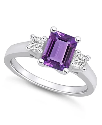 Macy's Amethyst and Diamond Ring (1-5/8 ct.t.w 1/4 ct.t.w) 14K Gold