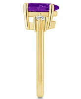 Macy's Amethyst and Diamond Ring (1-3/4 ct.t.w 1/10 ct.t.w) 14K Yellow Gold