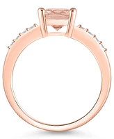 Macy's Morganite and Diamond Ring (2 ct.t.w 1/8 ct.t.w) 14K Rose Gold