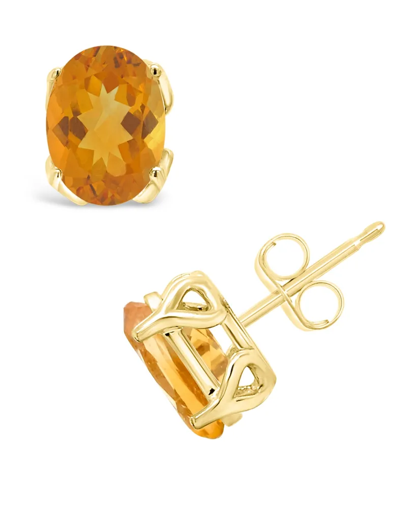 Macy's Citrine (2-3/8 ct. t.w.) Stud Earrings in 14K Gold