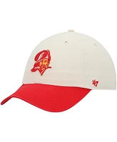 Men's '47 Cream, Red Tampa Bay Buccaneers Sidestep Clean Up Adjustable Hat