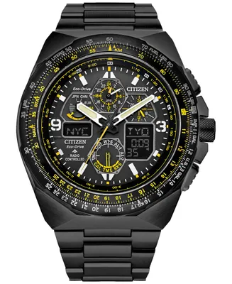 Citizen Eco-Drive Men's Chronograph Promaster Air Skyhawk Black-Tone Stainless Steel Bracelet Watch 46mm