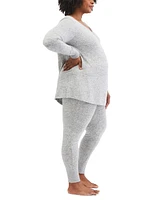 Motherhood Maternity Plus Size Henley Maternity & Nursing Sleep Top