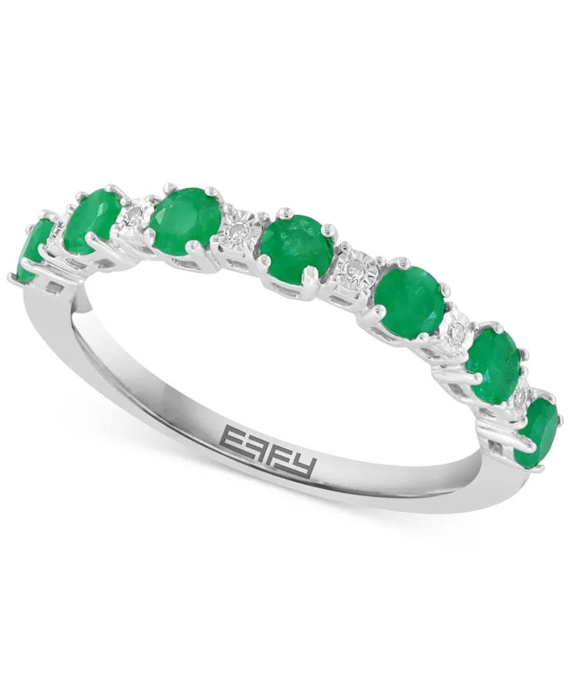 Effy Sapphire & Diamond Accent Stacking Ring Sterling Silver (Also available Ruby and Emerald)